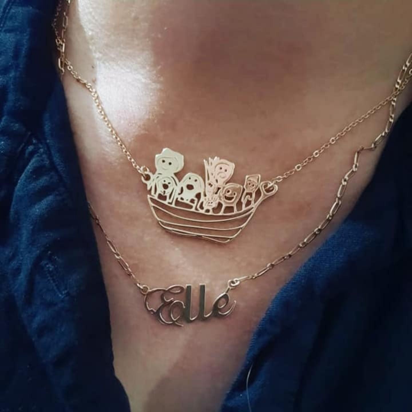 Personalized kids drawing necklace customer review