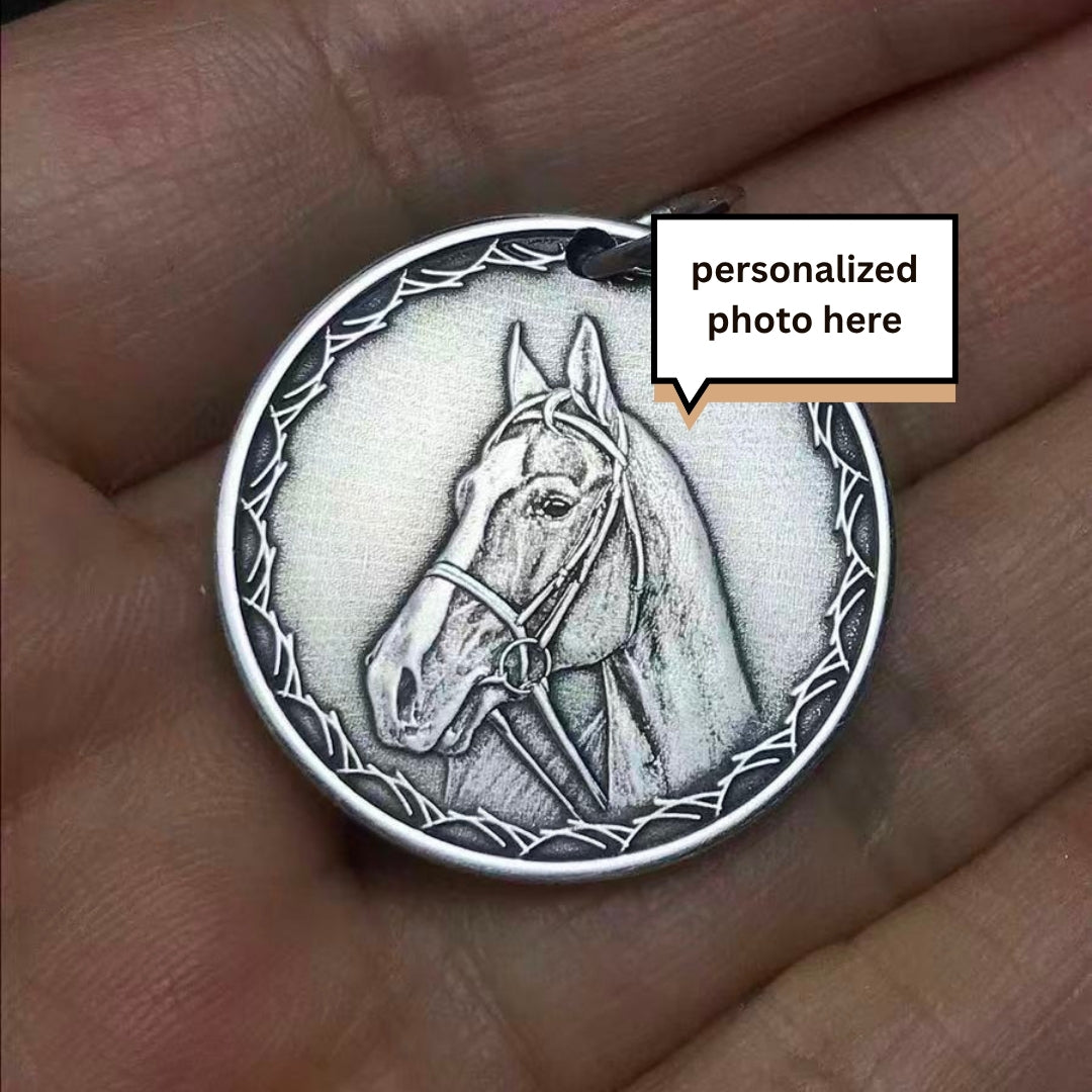Engraved Pendant Necklace - horse
