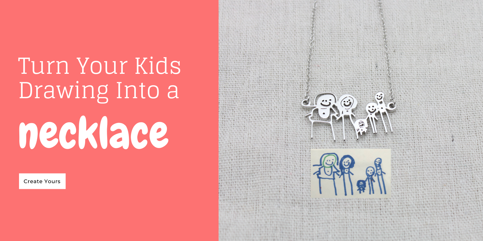 Turn your kids drawing into a keepsake necklace a unique gift for mother's day 