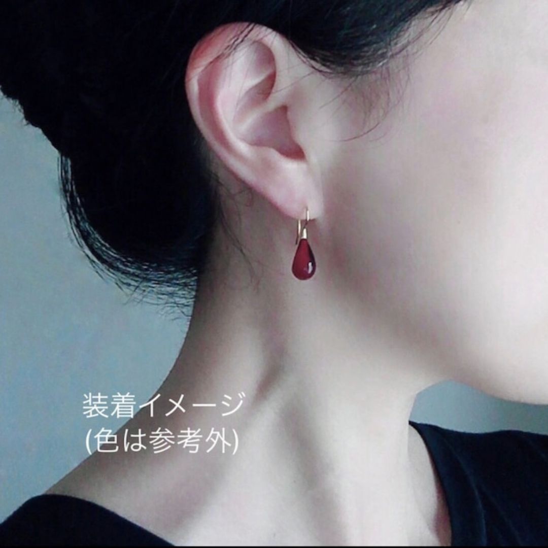 Hand made Glass Teardrop 23K Gold Vermeil Earrings Apple Green