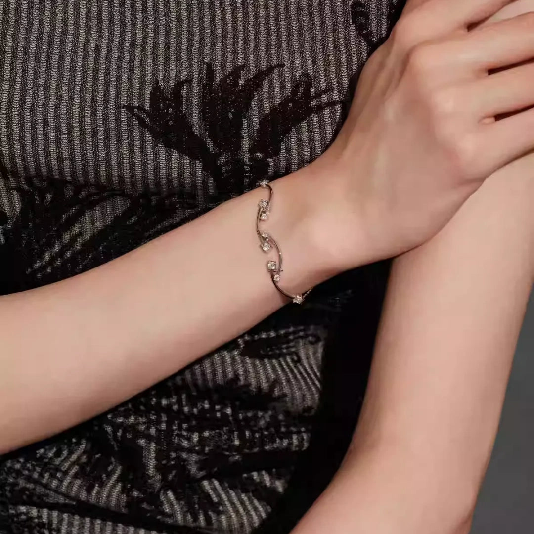 Nature-Inspired S925 Sterling Silver Bridal Jewelry Set | Vine Wedding Set