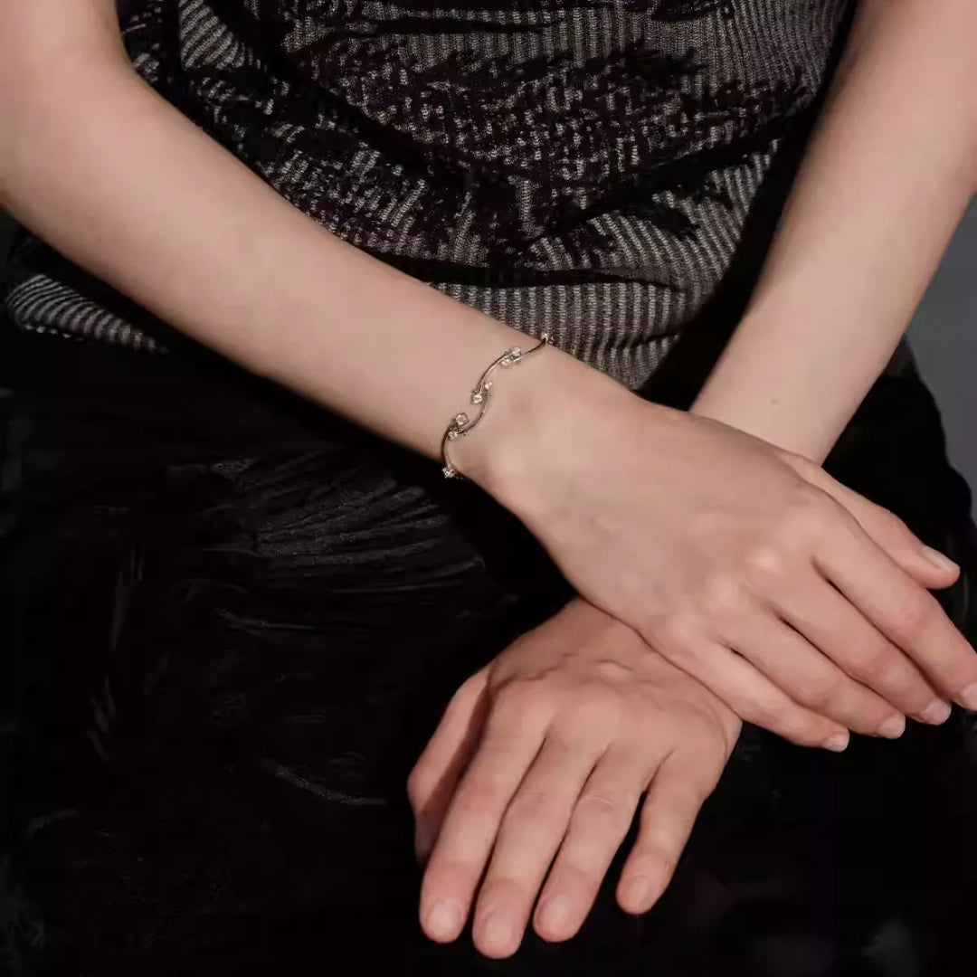 Nature-Inspired S925 Sterling Silver Bridal Jewelry Set | Vine Wedding Set