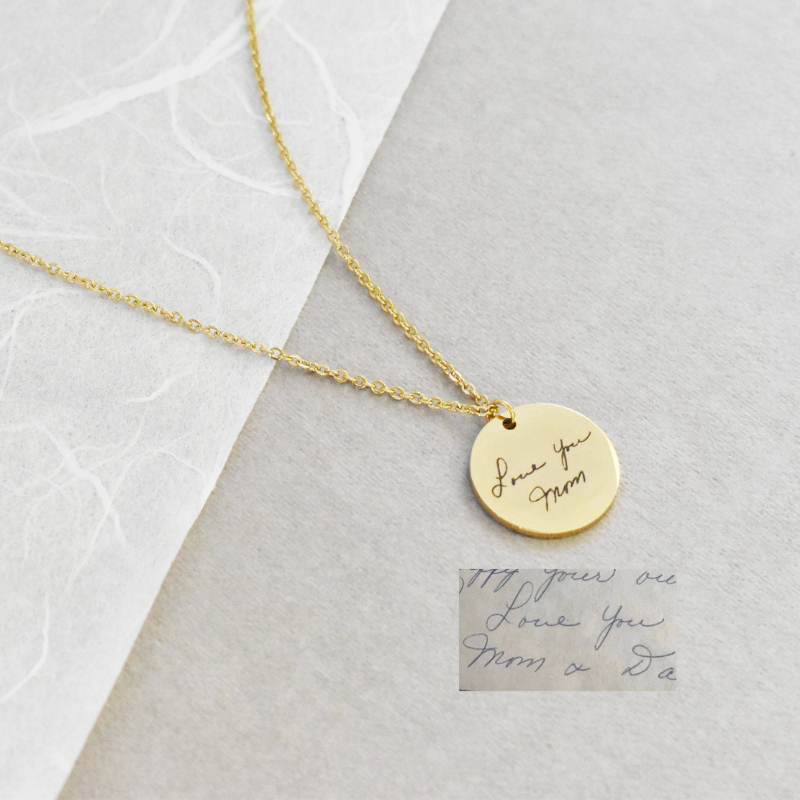 Disc Handwriting Necklace - The Chubby Paw