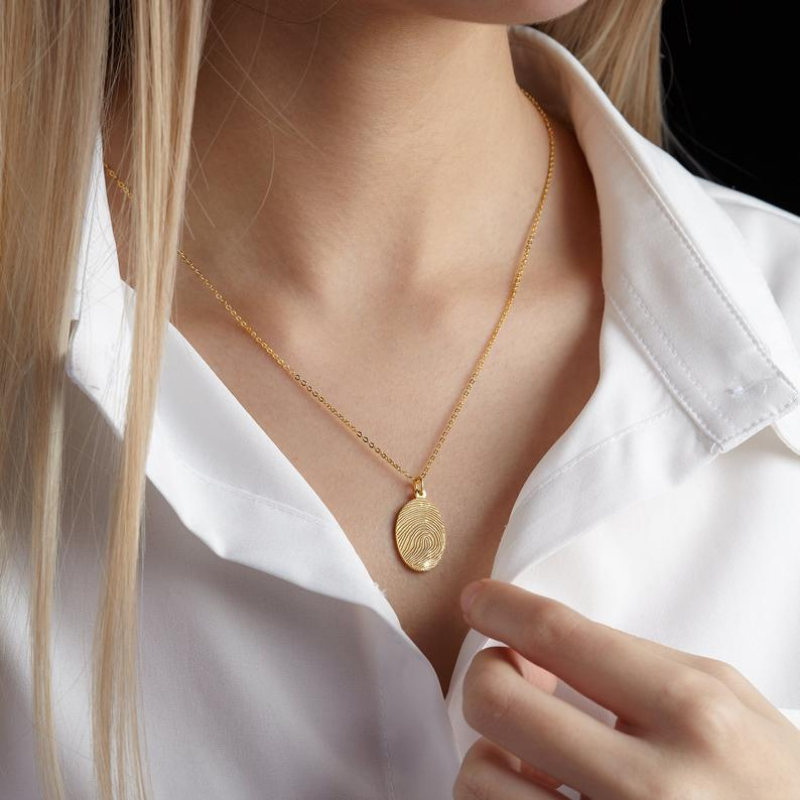 Oval Fingerprint Necklace - The Chubby Paw