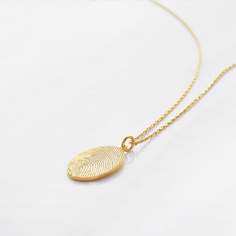 Oval Fingerprint Necklace - The Chubby Paw