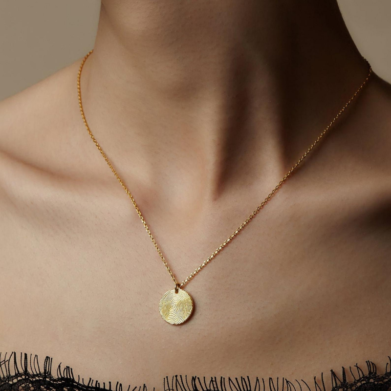 Round Fingerprint Necklace - The Chubby Paw