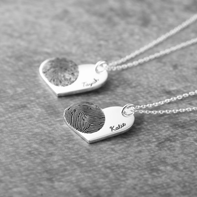 Heart Fingerprint Necklace - The Chubby Paw 