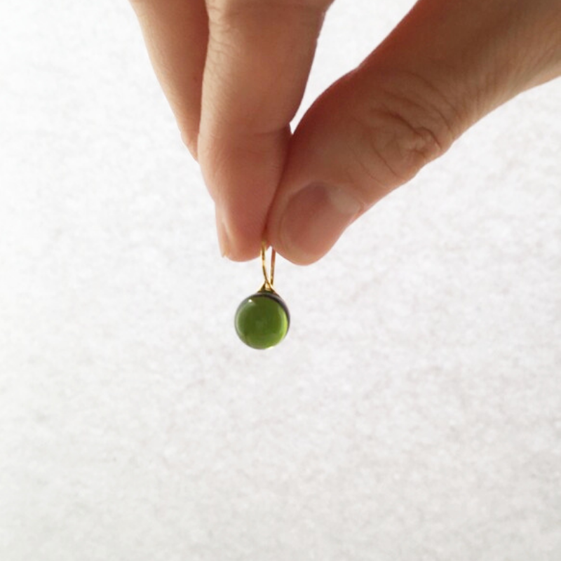 Round Glass Drop Earrings - The Chubby Paw