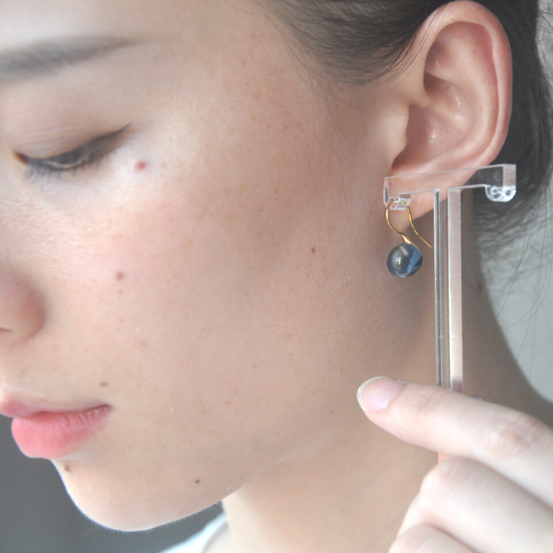 Japan Designer brand Knap handmade jewelry handcrafted glass stud earrings