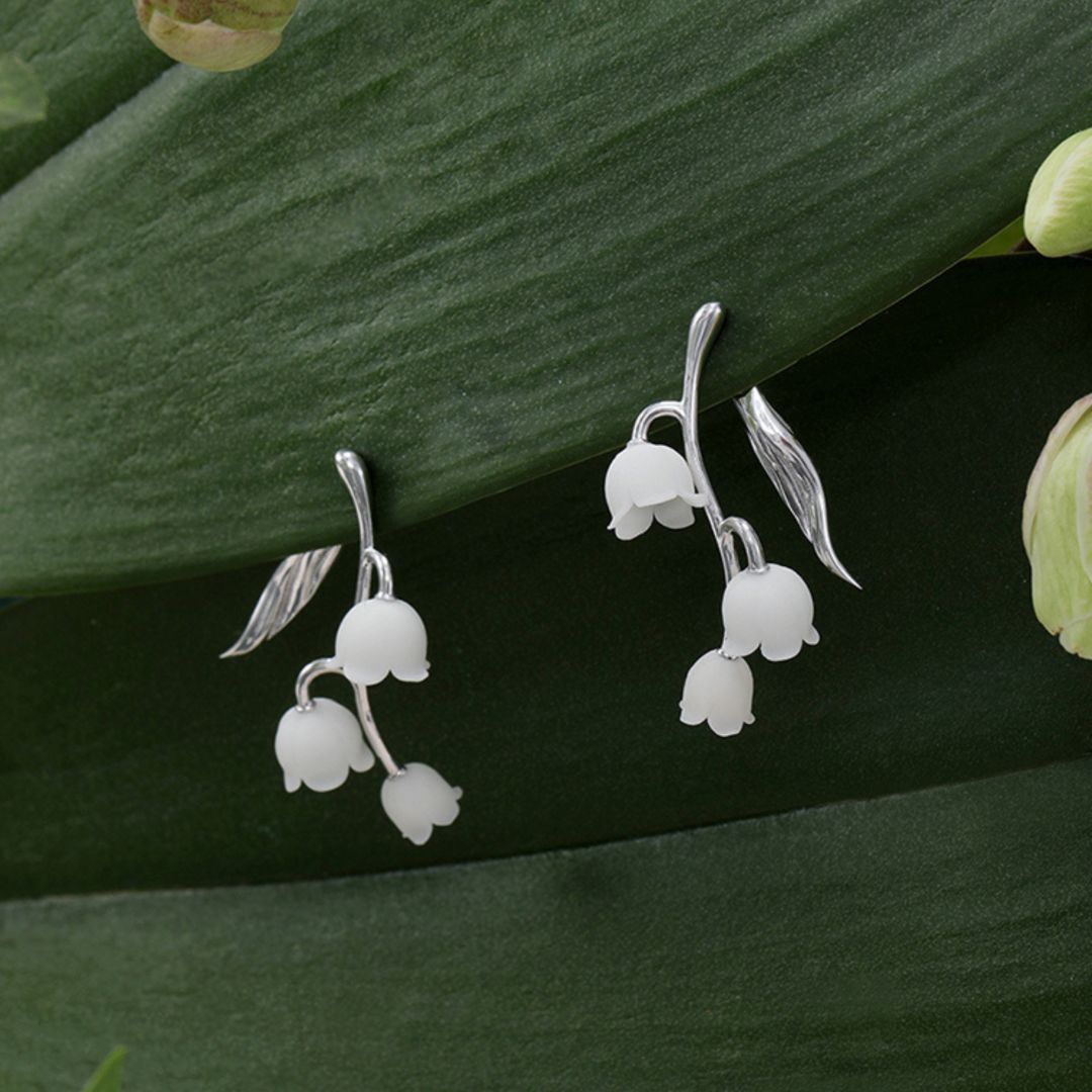 Silver Lily Of The Valley Cluster Earring - The Chubby Paw