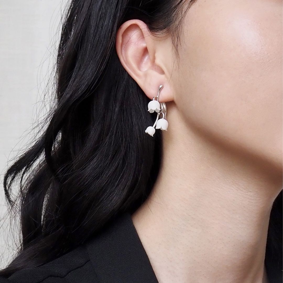 Silver Lily Of The Valley Cluster Earring - The Chubby Paw