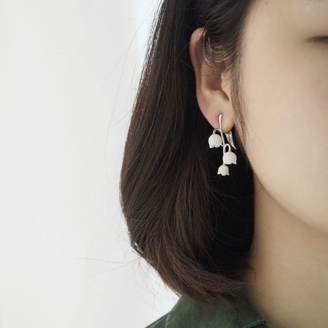 Silver Lily Of The Valley Cluster Earring - The Chubby Paw