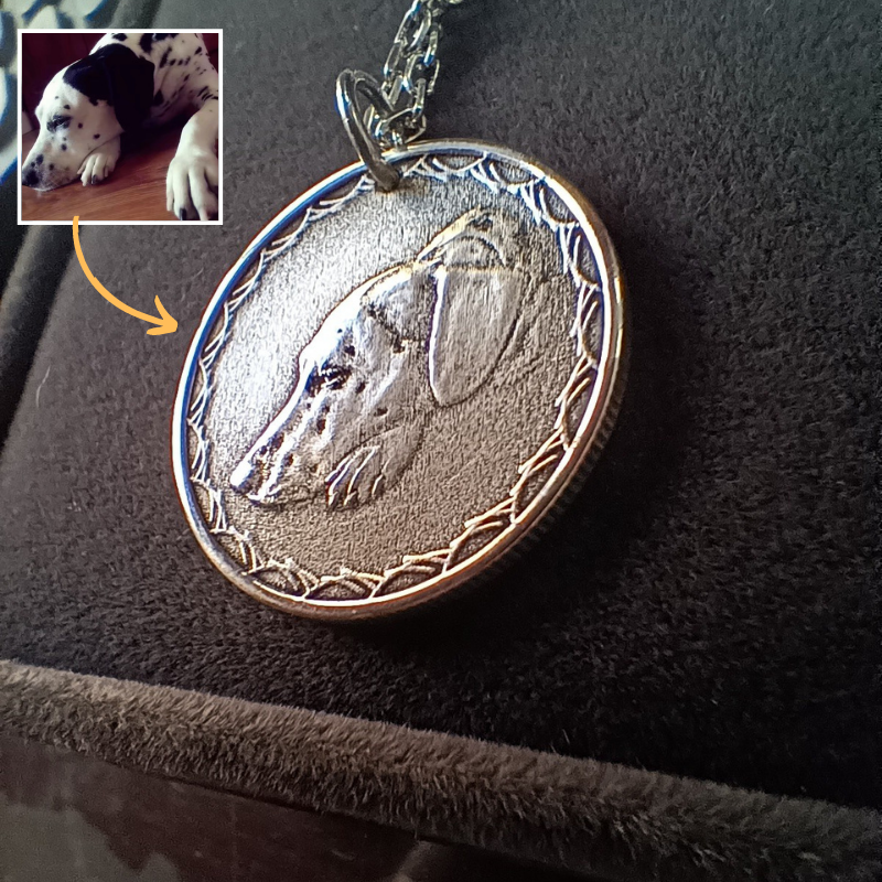Personalized Coin Pendant Necklace - The Chubby Paw