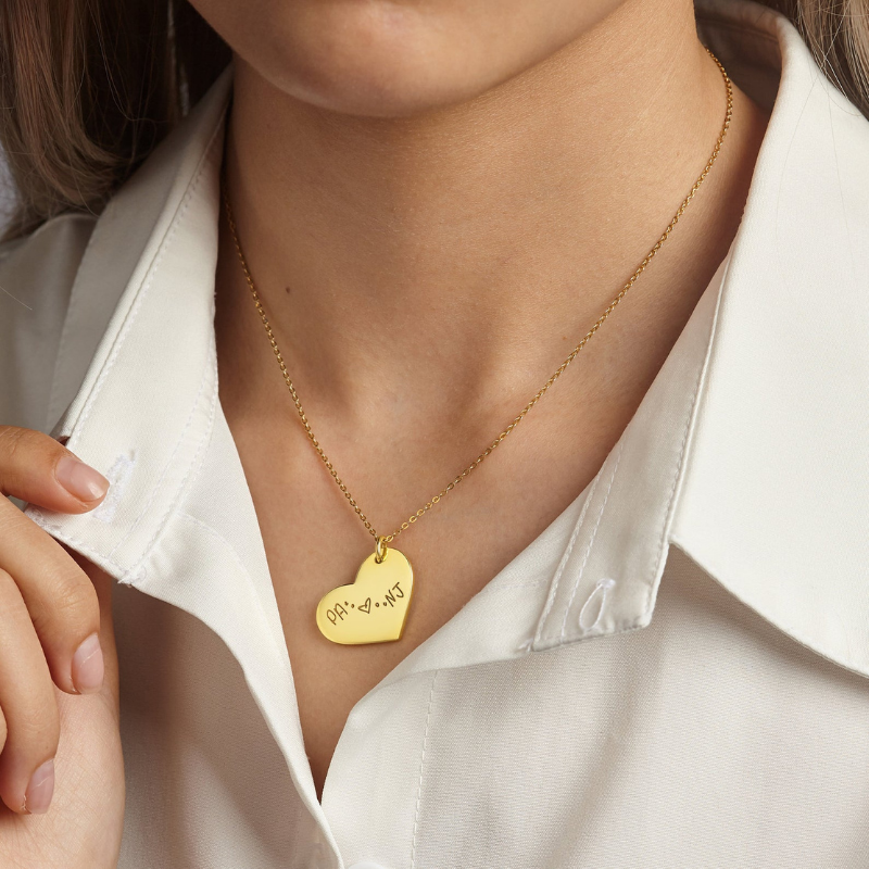 Handwriting Heart Necklace - The Chubby Paw