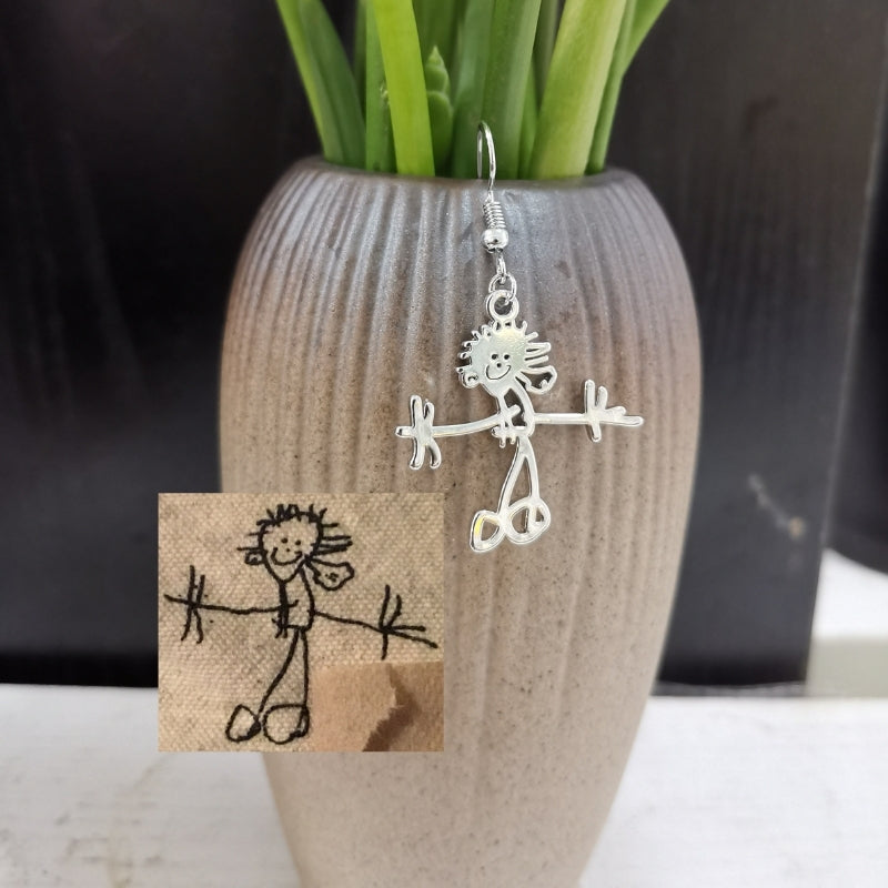 Personalized Kids Drawing Earrings - The Chubby Paw