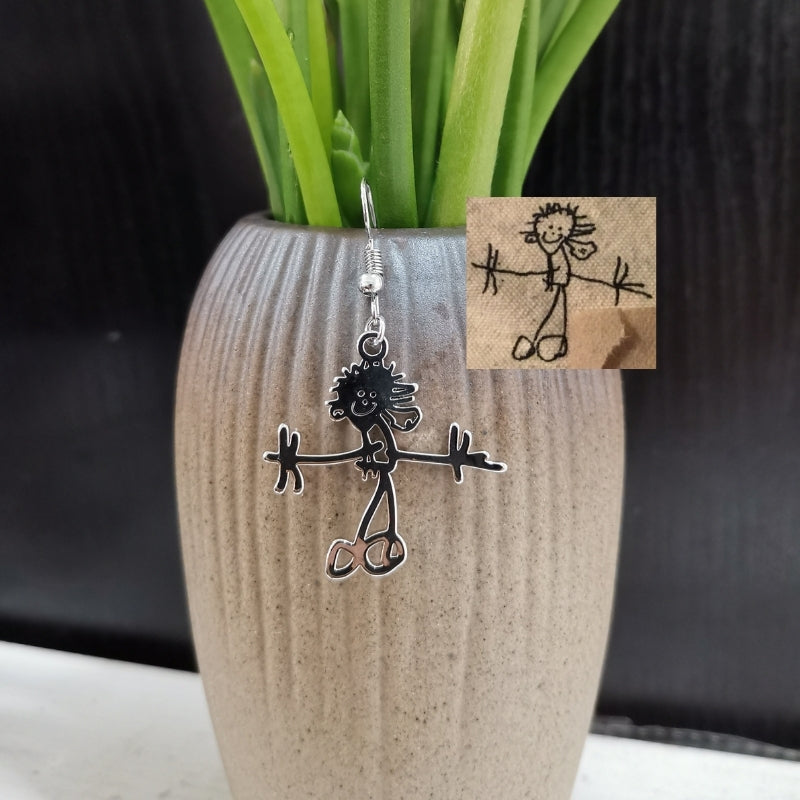 Personalized Kids Drawing Earrings - The Chubby Paw