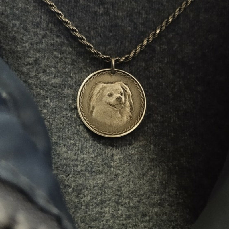 Personalized Coin Pendant Necklace - The Chubby Paw