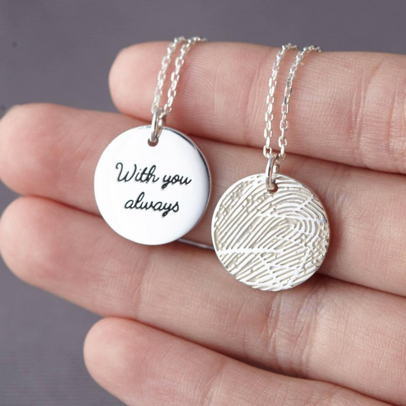 Round Fingerprint Necklace - The Chubby Paw