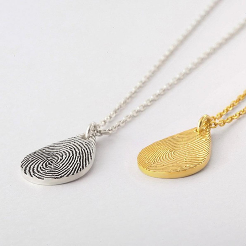Tear Drop Fingerprint Necklace - The Chubby Paw