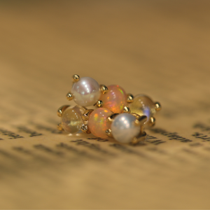 18K Gold Bar Gemstone Stud Earrings - The Chubby Paw 