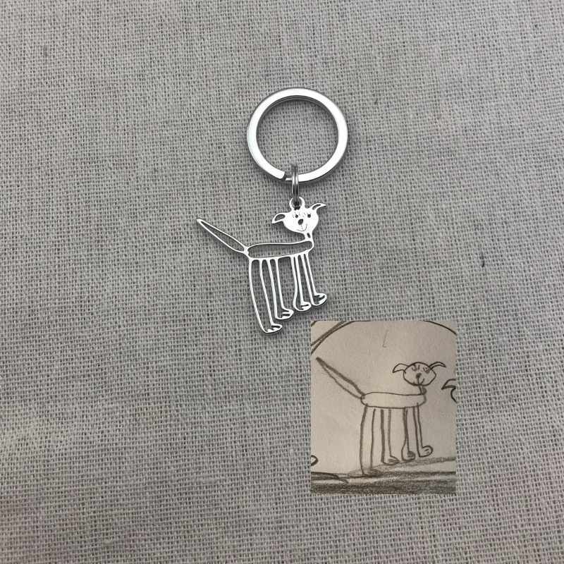 Personalized Kids Drawing Keychain - The Chubby Paw