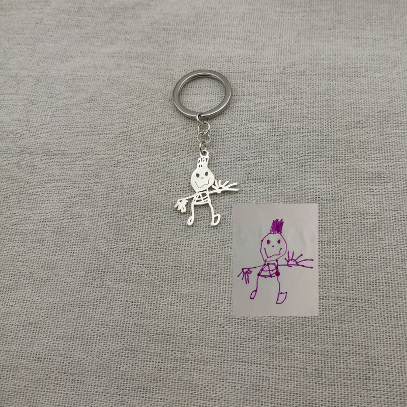 Personalized Kids Drawing Keychain - The Chubby Paw