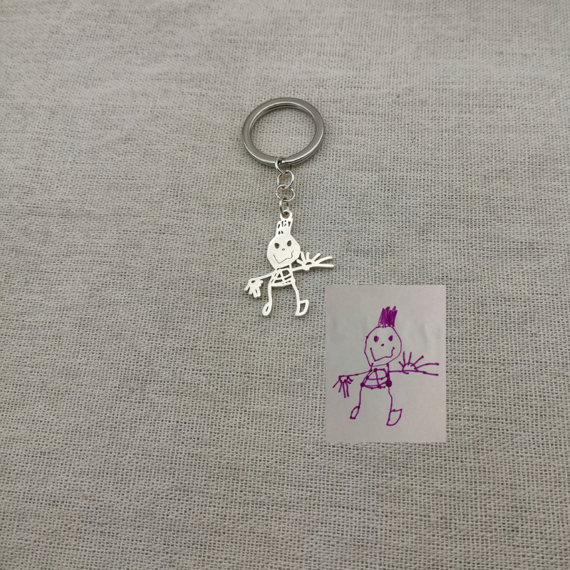 Personalized Kids Drawing Keychain - The Chubby Paw 