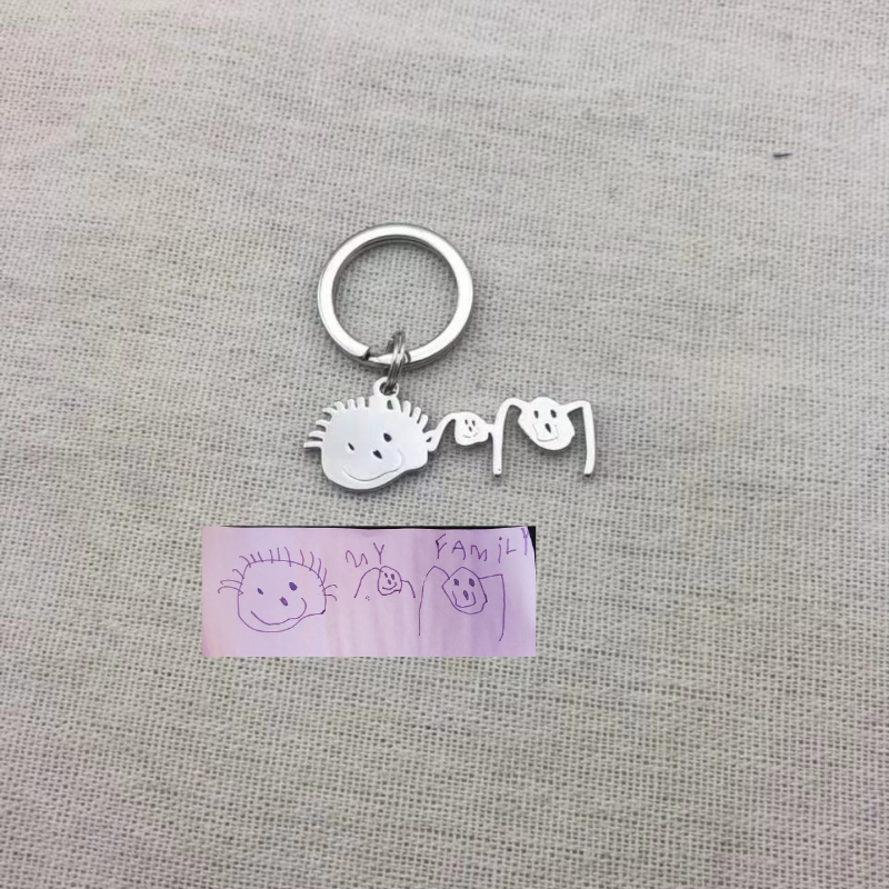 Personalized Kids Drawing Keychain - The Chubby Paw