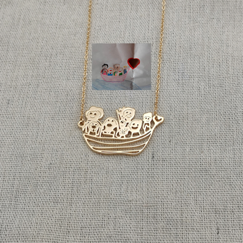 Personalized Kids Drawing Necklace - The Chubby Paw