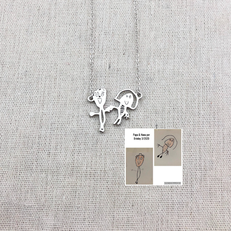 Personalized Kids Drawing Necklace - The Chubby Paw