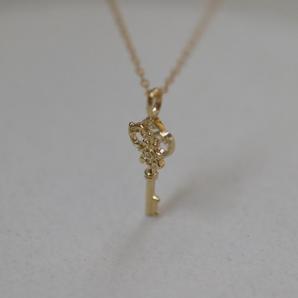 Gold Necklace with Key | The Chubby Paw
