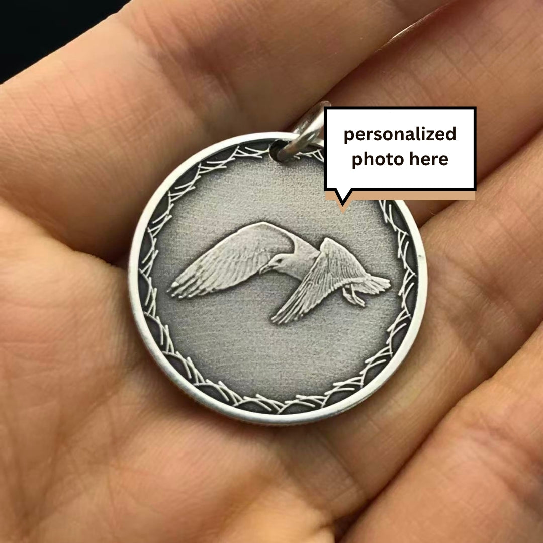 Engraved Pendant Necklace - Bird
