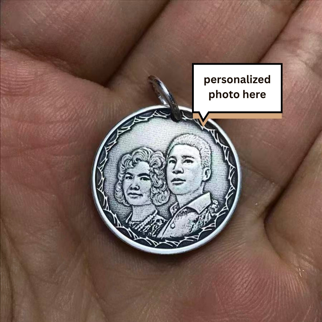 Engraved Pendant Necklace - portrait
