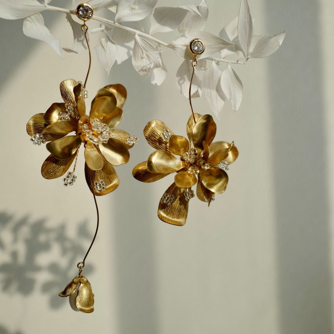 Flower Garden Long Drop Earrings