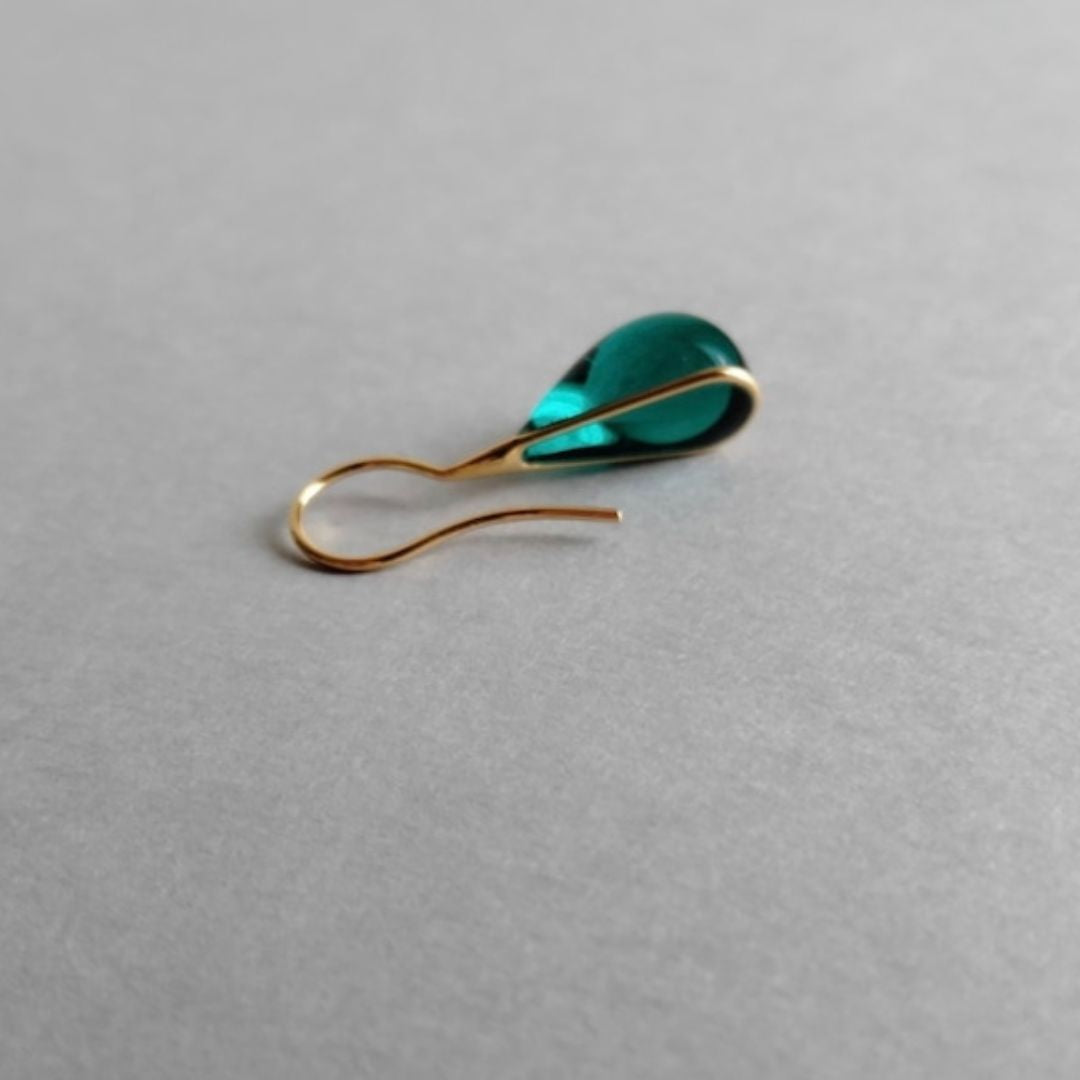 Teardrop Glass Drop Earrings - The Chubby Paw 