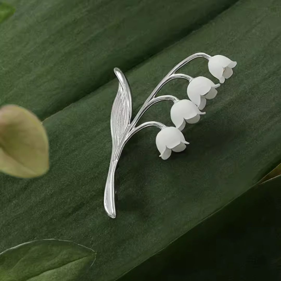 Mother's Day Gift, Silver 925 brooch, lily of the valley hot brooch, spring floral jewelry, floral jewelry, bridal shower gift, anniversary gift