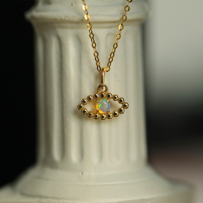 Collector's Quality, Ethiopian Opal Pendant in Antique Rose Gold