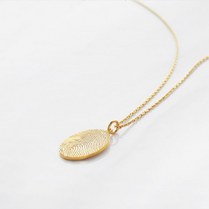 Oval Fingerprint Necklace - The Chubby Paw 