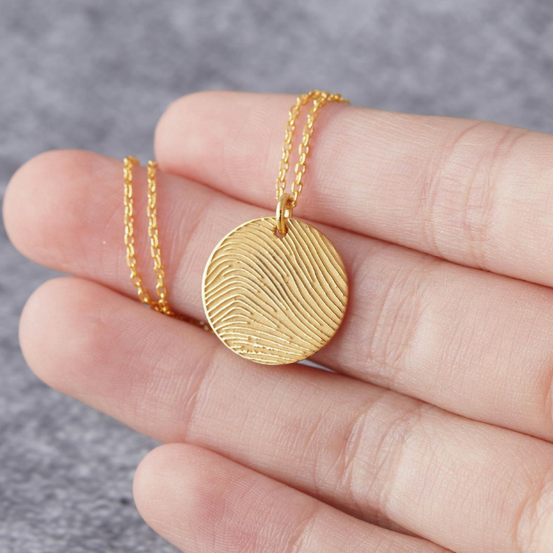 Round Fingerprint Necklace - The Chubby Paw 