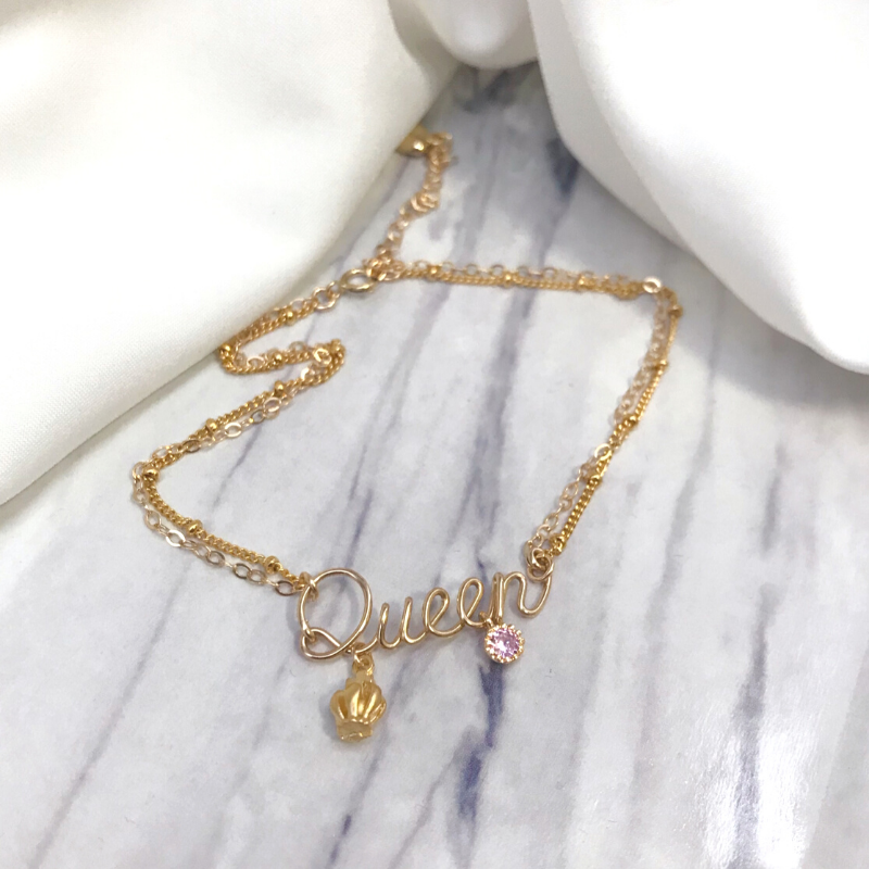 Gold wire name necklace online