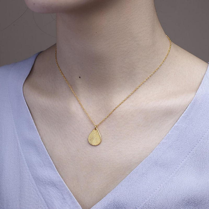Tear Drop Fingerprint Necklace - The Chubby Paw 