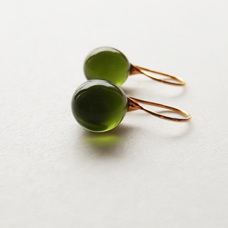 Japan Designer brand Knap handmade jewelry handcrafted glass stud earrings