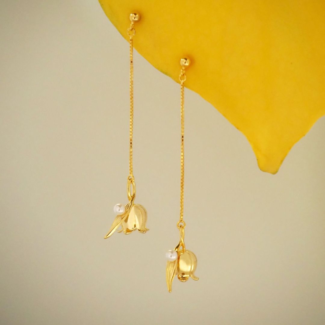 Lily Of The Valley Dangle Earrings - The Chubby Paw 