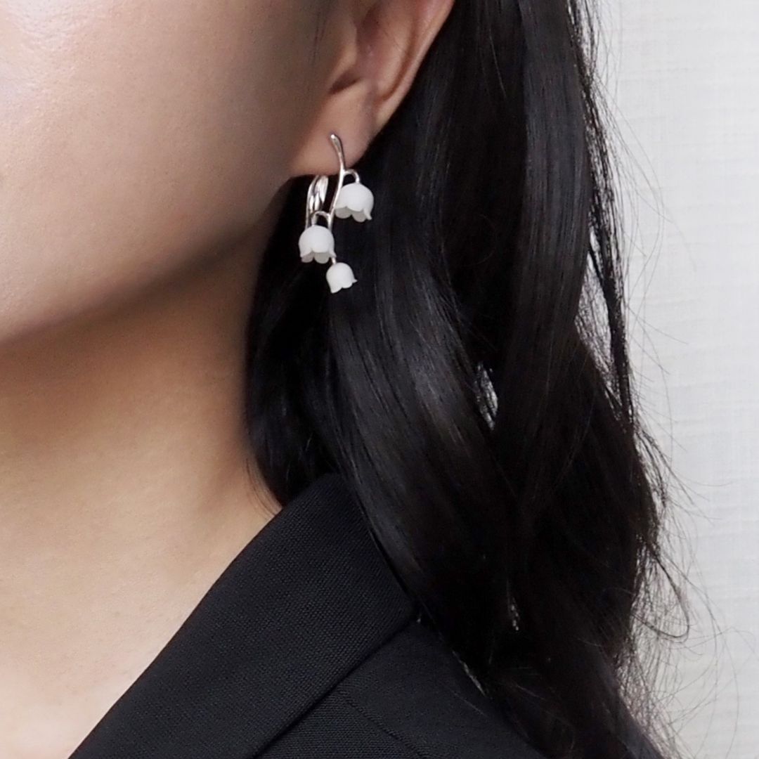 Silver Lily Of The Valley Cluster Earring - The Chubby Paw 