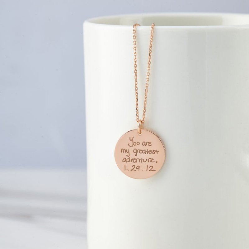 Disc Handwriting Necklace - The Chubby Paw 