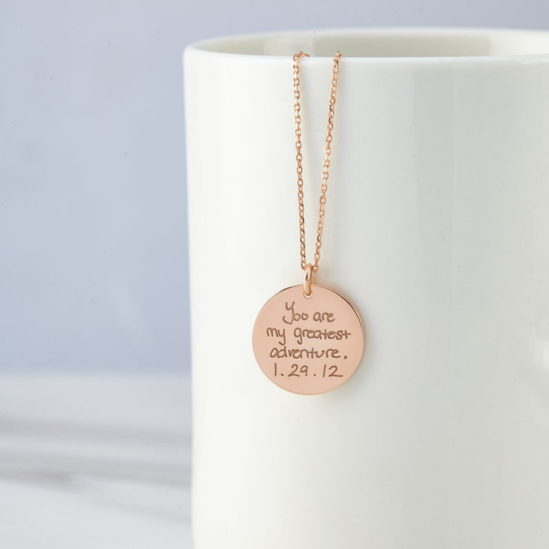 Disc Handwriting Necklace