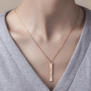 Vertical Bar Handwriting Necklace - The Chubby Paw 