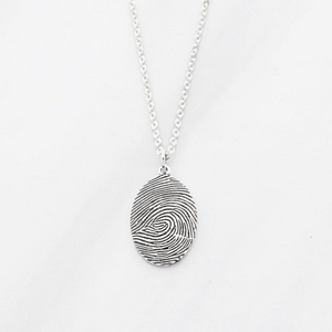 Oval Fingerprint Necklace - The Chubby Paw 