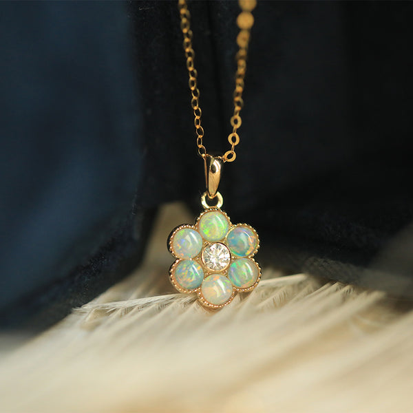 Opal sunflower necklace discount
