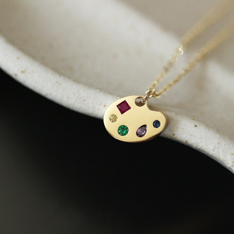 9K Gold Palette Pendant Necklace - The Chubby Paw 